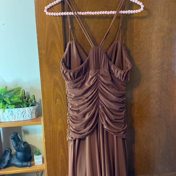 Brand new Laundry by Shelli Segal brown beaded and ruched evening dress 😍😍😍 - Picture 9 of 16